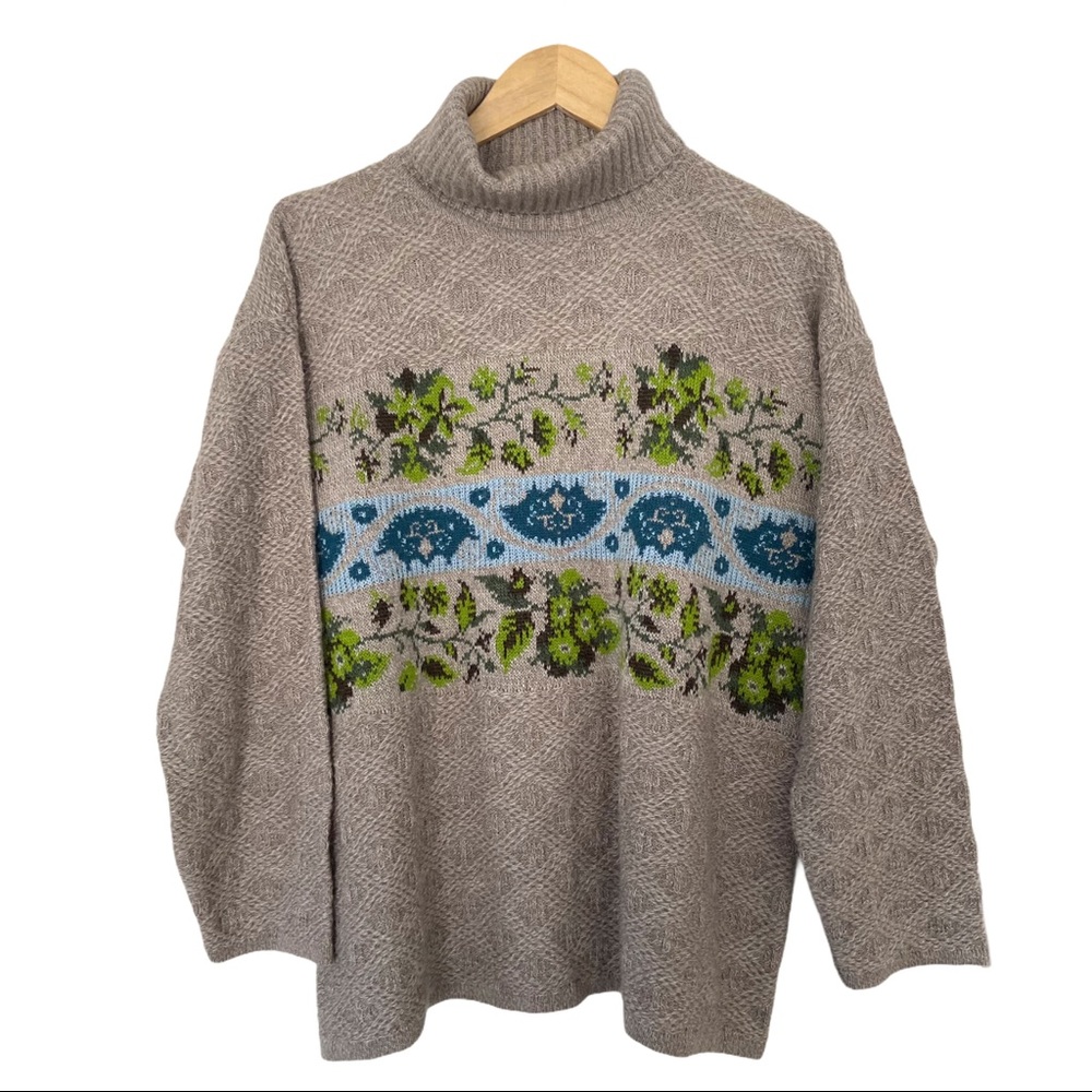 Oilily Cottage Core Wool Turtleneck Sweater Large